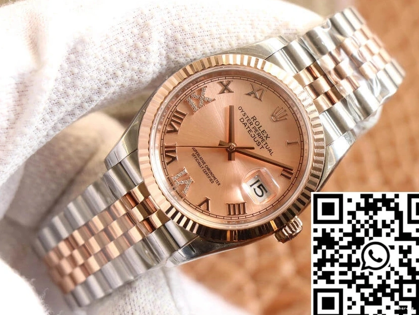 Factory EW Gold Datejust Rose M126231-0027 Diamonds Dial Rolex 0206